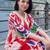 Off white printed cotton kurta trouser set
