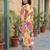 Multicolor printed cotton kurta trouser set