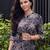 Black printed viscose rayon kurta trouser set