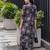 Black printed viscose rayon kurta trouser set