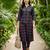 Blue printed cotton kurta trouser set