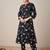 Black printed viscose rayon kurta trouser set