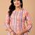 Purple printed cotton kurta trouser set