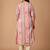 Purple printed cotton kurta trouser set