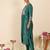 Sea green embroidered silk kurta trouser set