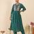 Sea green embroidered silk kurta trouser set
