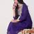 Purple embroidered silk kurta trouser set