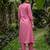 Pink embroidered cotton kurta trouser set