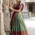 South Indian Style Semi-Stitched Half Saree with Blouse and Dupatta