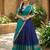 South Indian Style Semi-Stitched Half Saree with Blouse and Dupatta
