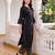 Black embroidered cotton kurta trouser set