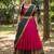 South Indian Style Semi-Stitched Half Saree with Blouse and Dupatta