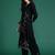 Black embroidered viscose rayon kurta trouser set