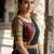 South Indian Style Semi-Stitched Half Saree with Blouse and Dupatta