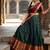 South Indian Style Semi-Stitched Half Saree with Blouse and Dupatta