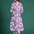Purple printed cotton kurta trouser set