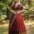 South Indian Style Semi-Stitched Half Saree with Blouse and Dupatta