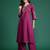 Burgundy printed viscose rayon kurta trouser set