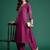 Burgundy printed viscose rayon kurta trouser set