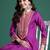 Purple embroidered silk kurta trouser set