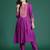 Purple embroidered silk kurta trouser set