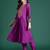 Purple embroidered silk kurta trouser set