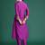 Purple embroidered silk kurta trouser set