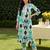 White printed cotton kurta trouser set