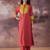 Orange embroidered silk kurta trouser set