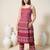 Maroon printed cotton kurta trouser set