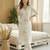 White embroidered silk kurta trouser set