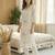 White embroidered silk kurta trouser set