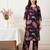 Black printed cotton kurta trouser set