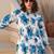 White printed cotton kurta trouser set