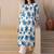 White printed cotton kurta trouser set