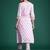 Pink printed cotton kurta trouser set