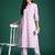 Pink printed cotton kurta trouser set