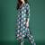Blue printed cotton kurta trouser set
