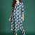 Blue printed cotton kurta trouser set