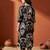 Black printed cotton kurta trouser set