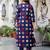 Blue printed cotton kurta trouser set