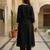 Black printed viscose rayon kurta trouser set