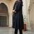 Black printed viscose rayon kurta trouser set