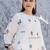 Off white printed cotton kurta trouser set