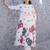 Off white printed cotton kurta trouser set