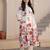 Off white printed cotton kurta trouser set