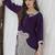 Purple printed viscose rayon kurta trouser set