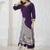 Purple printed viscose rayon kurta trouser set