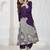 Purple printed viscose rayon kurta trouser set