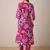Pink printed cotton kurta trouser set